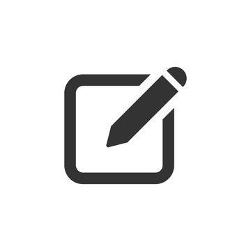 Icon of pen in a box to symbolise editing