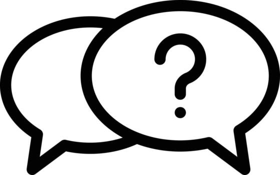 icon of two speech bubbles, one with question mark