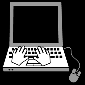 hands on computer keyboard icon
